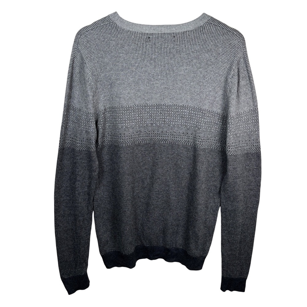 Marc Anthony Mens Cotton Cashmere Crew Neck‎ Sweater Gray Ombre Knit Size Medium - Picture 2 of 6